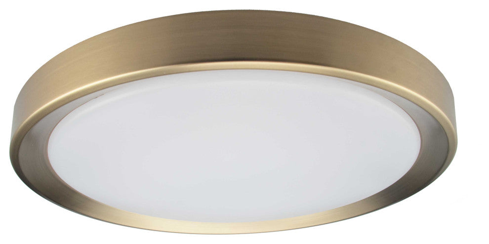 Flynn Modern 1 Light Aged Brass White Metal Flush Mount