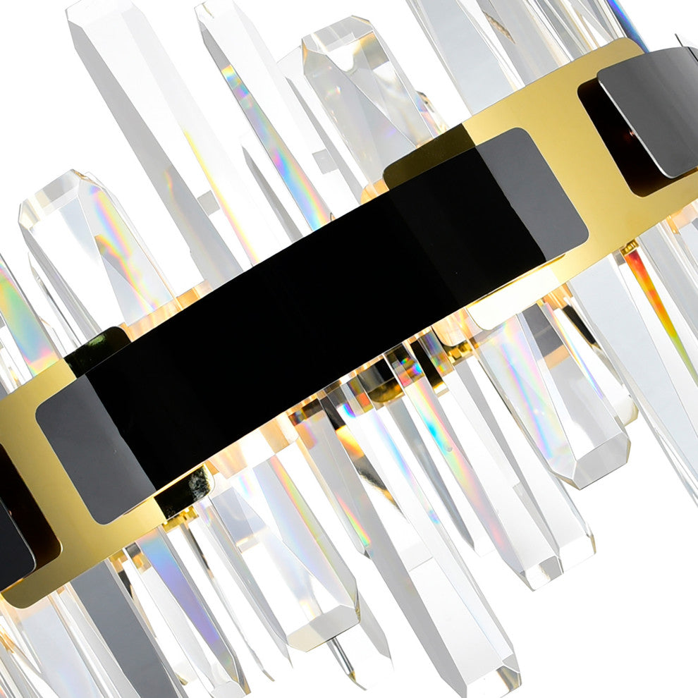 Aya LED Integrated Pearl Black Chandelier
