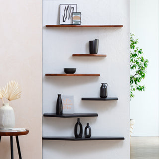 Force Set of 3 Wall Mounted Shelves, Black
