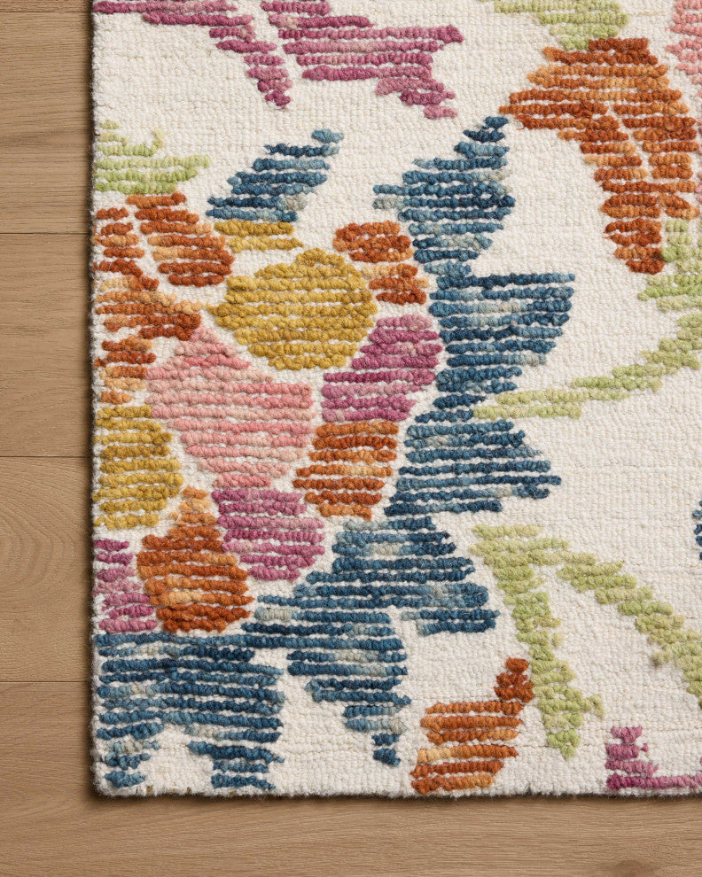 Loloi Tilly Ivory / Multi 18" x 18" Sample Rug