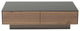 12" Walnut Veneer  Mdf  And Glass Coffee Table