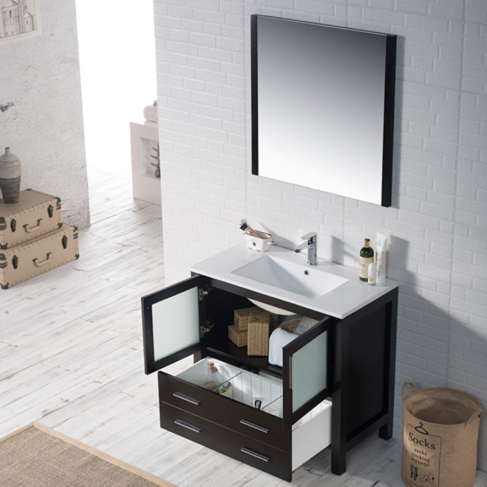 Sydney 36" Vanity Set With Mirror, Espresso No Mirror
