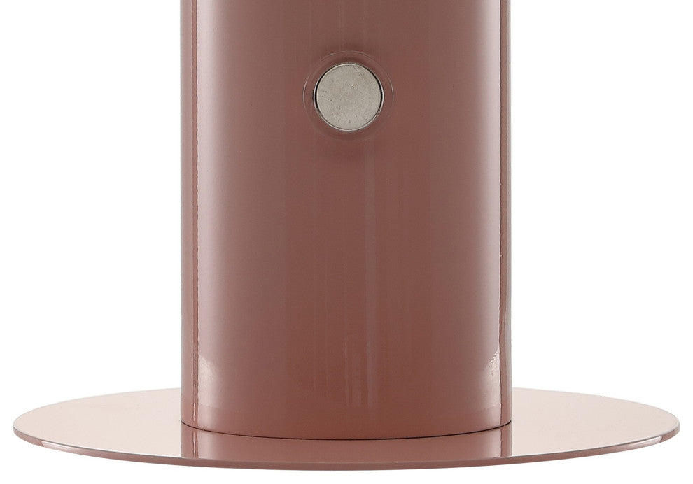 Boletus 10.75" Rechargeable/Cordless Iron Integrated Mushroom Table Lamp, Pink