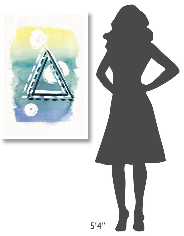 "Offset Shapes Triangle" Digital Paper Print by Elyse DeNeige, 26"x38"