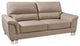 118" Modern Beige Leather Sofa Set