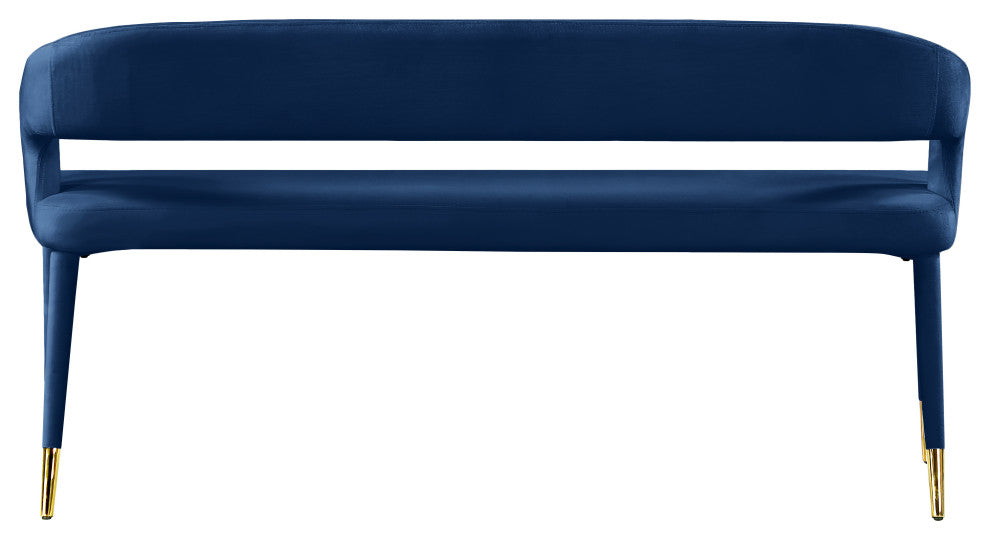 Destiny Upholstered Bench, Navy, Velvet