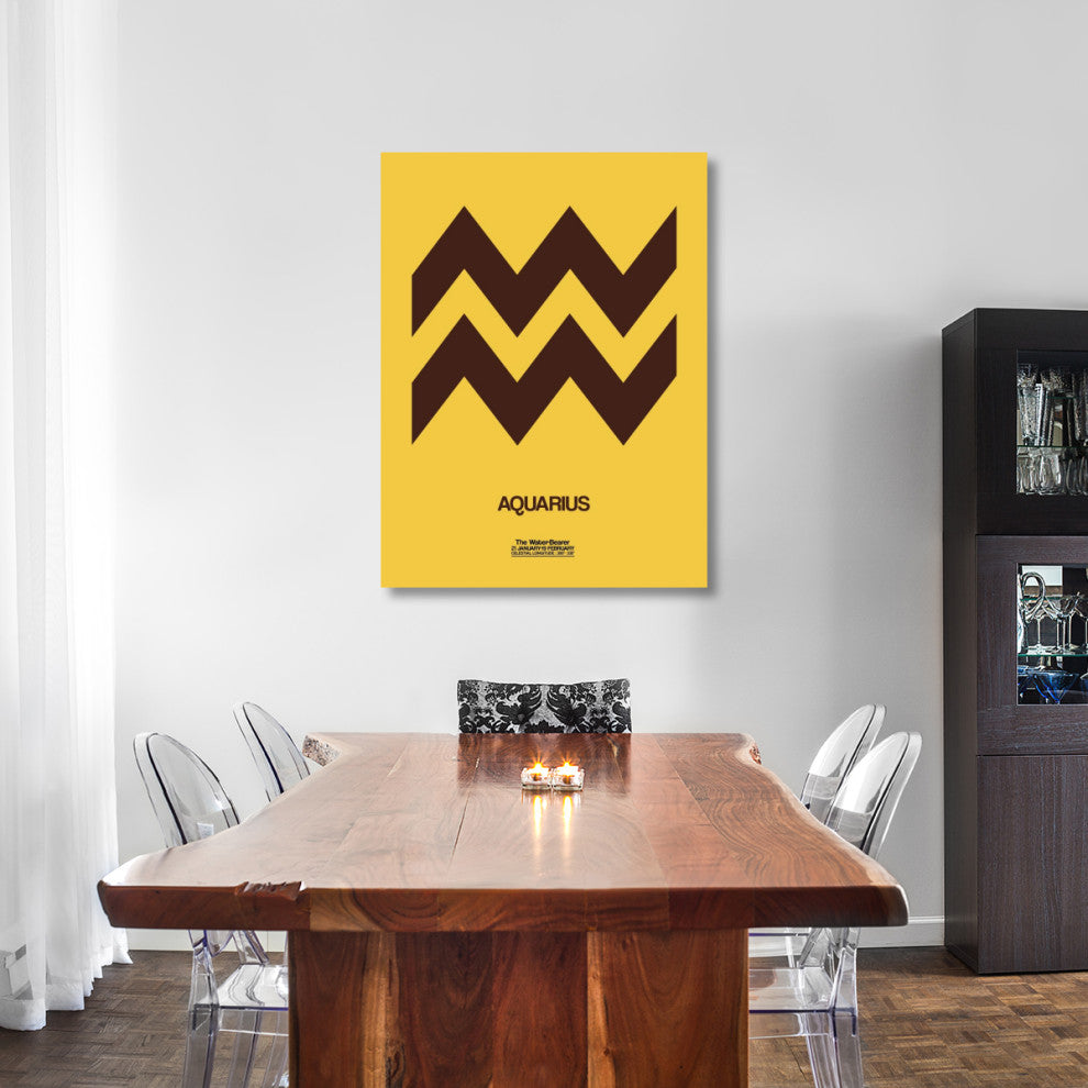 "Aquarius Zodiac Sign Brown" Fine Art Print