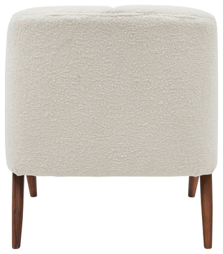 Florence Fabric Accent Chair Brown Legs, Shearling Beige