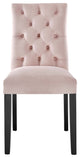 Side Dining Chair, Set of 2, Pink, Velvet, Modern, Cafe Bistro Hospitality