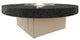 Circular Fire Pit Table, 48 D, Natural Gas, Black Pearl Top, Beige