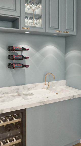 Vino Pins Designer Grid 3Ã—1 (6 Bottles, Matte Black)