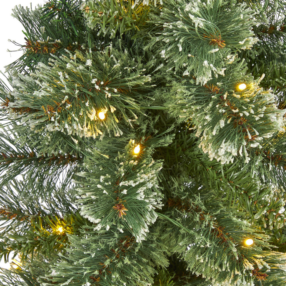 3' Wisconsin Slim Snow Tip Pine Faux Christmas Tree With 50 Clear LED Lights