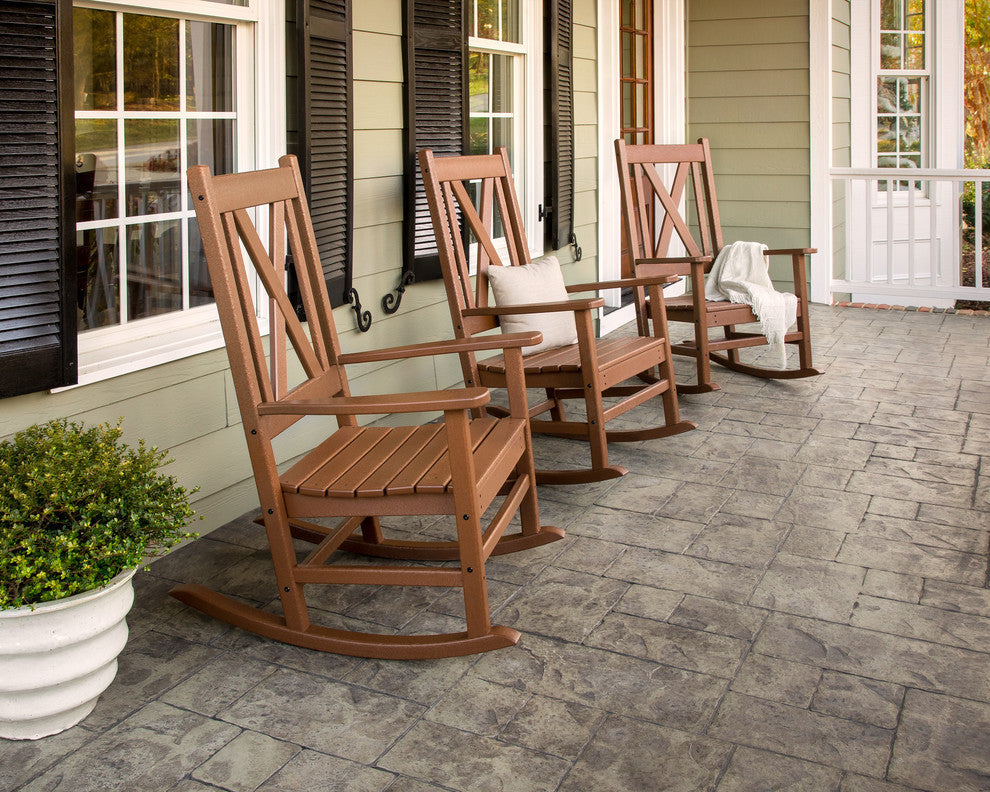 Polywood Braxton Porch Rocking Chair, Teak