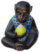Handmade Brown Bronze Metal Ape Monkey with Peach Figure Hcs5314