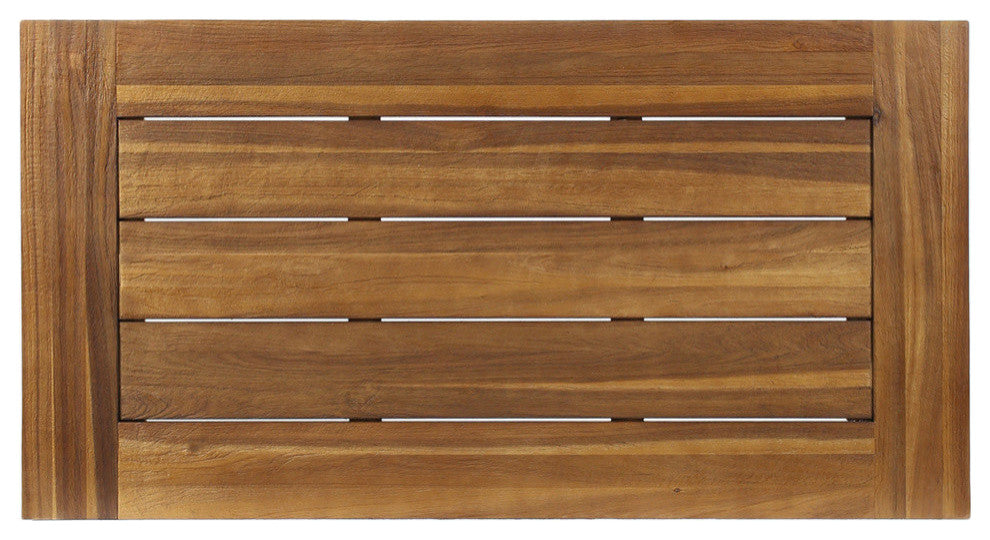 GDF Studio Jenny Outdoor Acacia Wood Coffee Table, Sandblast Teak /Rustic Metal