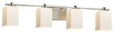 Fusion Era 4-Light Bath Bar, Square/Flat, Nickel, Opal, LED