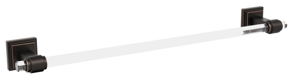 Amerock Glacio Contemporary Towel Bar, Clear/Oil-Rubbed Bronze, 18" Center-to-Ce