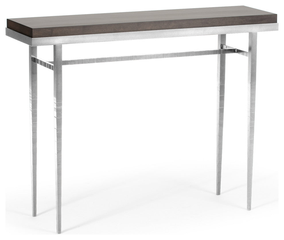 Wick 42" Console Table, Sterling Finish, Maple Espresso Accents