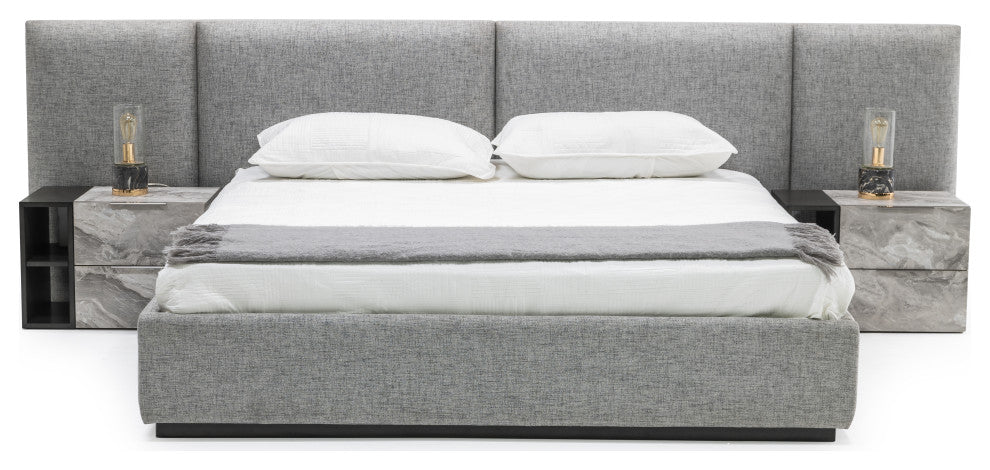 Nova Domus Maranello Modern Grey Bed, Queen
