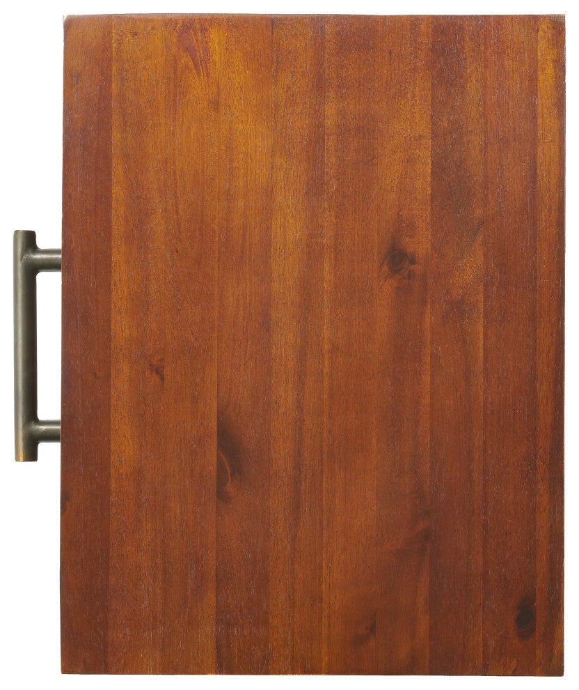 GDF Studio Glendora Brown Mahogany Solid Wood Single Drawer End Table Nightstand