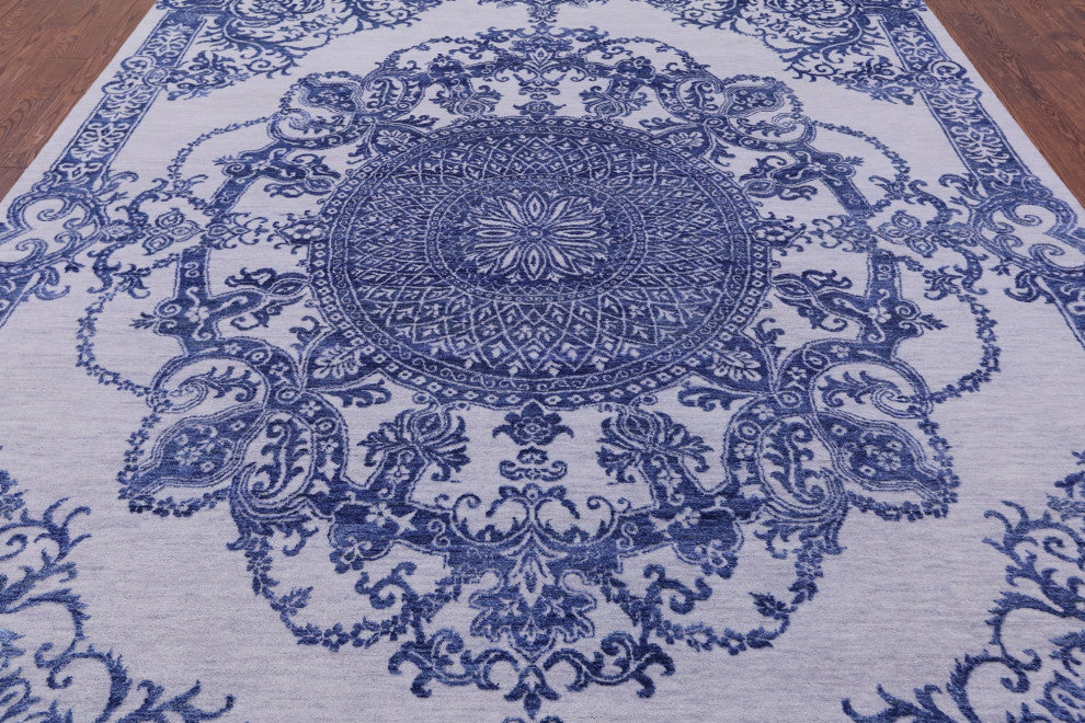 8' 10" X 12' 4" Persian Hand-Knotted Wool and Silk Rug Q11846