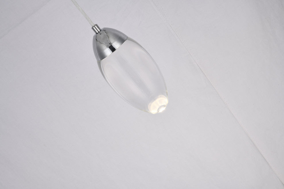 BETHEL INTERNATIONAL OCH04P7CH 1-Light LED Pendant, Chrome