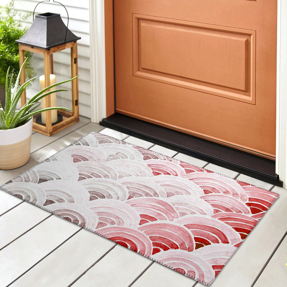 Indoor/Outdoor Seabreeze SZ5 Scarlett Machine Washable 1'8" x 2'6" Rug