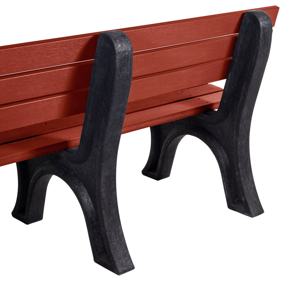 Aurora Traditional 6' Park Bench, Rustic Red