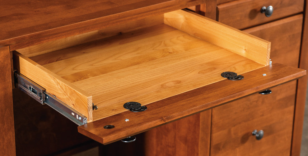 4 Drawer Desk, Warm Cherry
