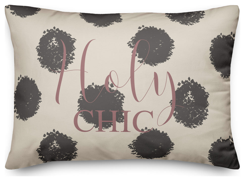Holy Chic Black Polka Dots on White 20x14 Spun Poly Pillow