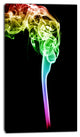 Isolated Abstract Smoke on Black, Abstract Canvas Wall Art Print, 16"x32"