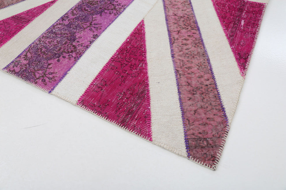 Rug N Carpet - Handwoven Anatolian 6' 8'' x 9' 11'' Flag Patchwork Rug