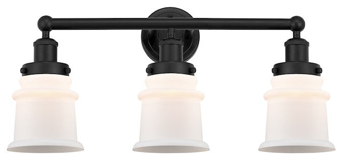 Innovations 616-3W-BK-G181S Canton 3 Light Bath Vanity Light, Matte Black