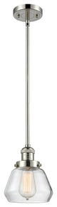 1-Light Fulton 7" Mini Pendant, Polished Nickel, Glass: Clear
