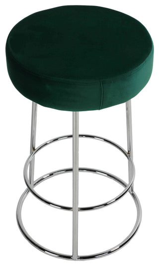 Bodiam Counterstool, Green Velvet and Chrome, 24"