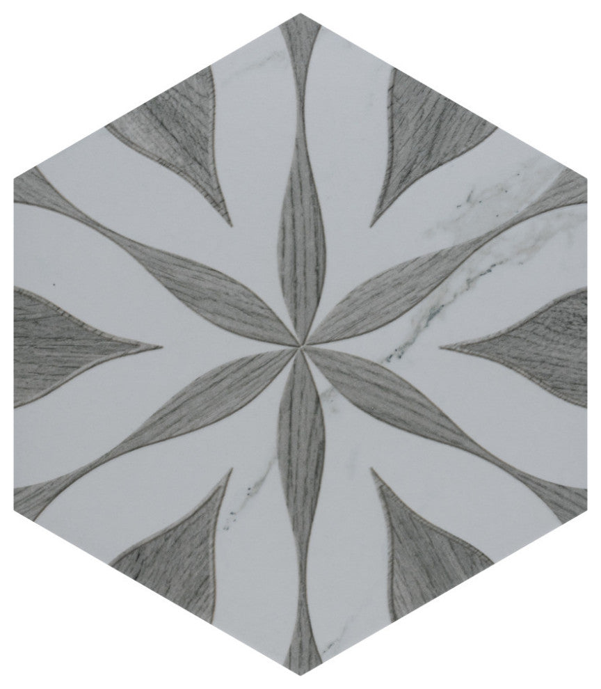 Llama Flower Loire Silver Smoke Porcelain Floor and Wall Tile