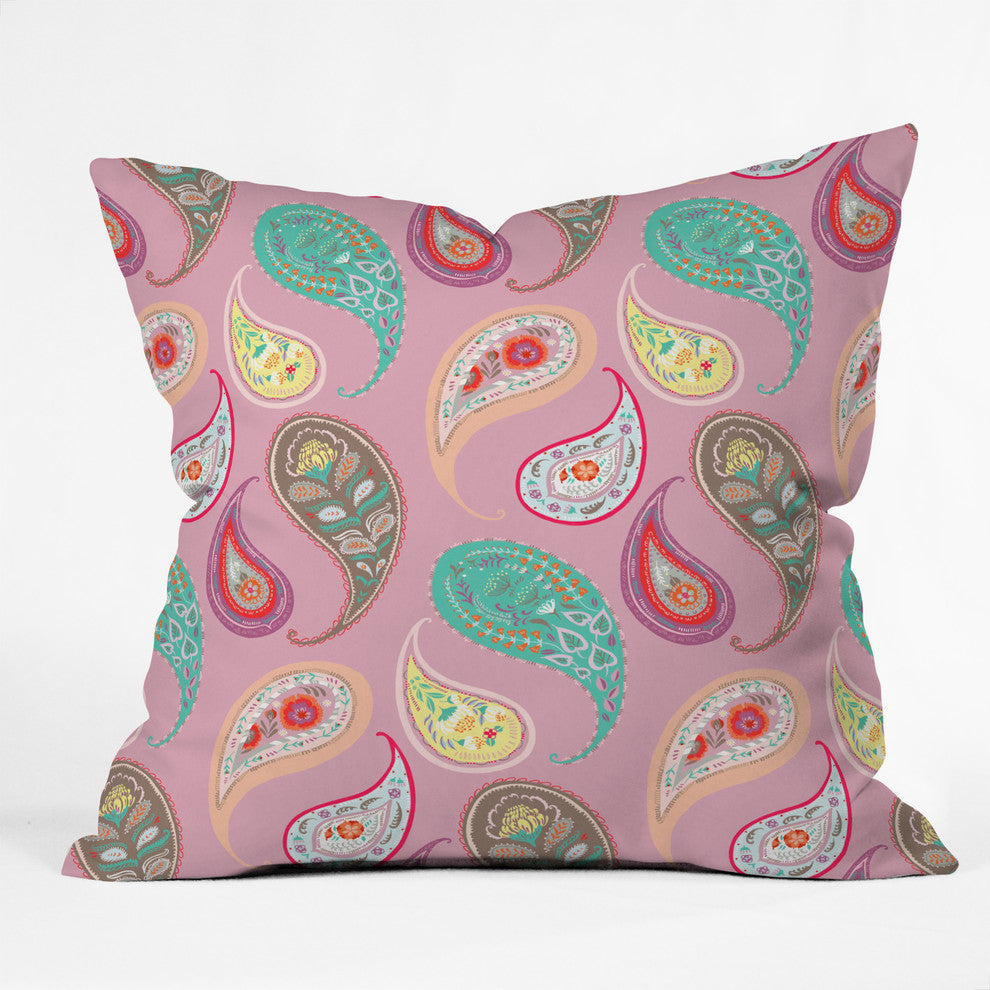 Deny Designs Pimlada Phuapradit Pastel Paisleys Outdoor Throw Pillow