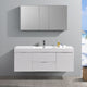 Valencia 60" Glossy White Wall Hung Vanity Set, Cabinet, Faucet FFT3111BN