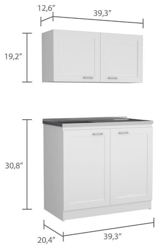 DEPOT E-SHOP Agate Cabinet Set, White