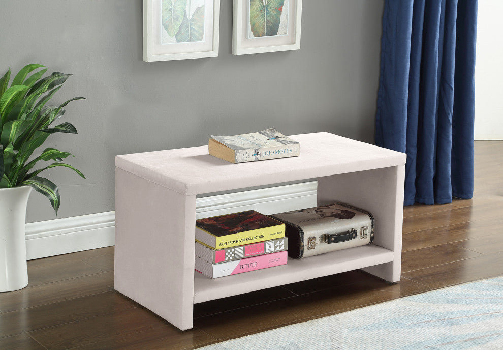 Cleo Velvet Night Stand, Cream