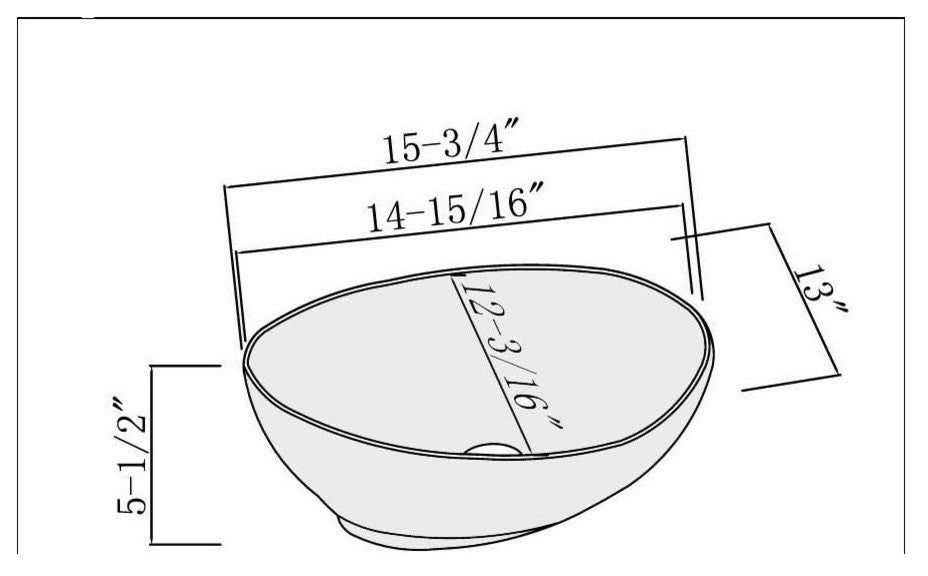 Fine Fixtures White Vitreous China Round Modern Vessel Sink