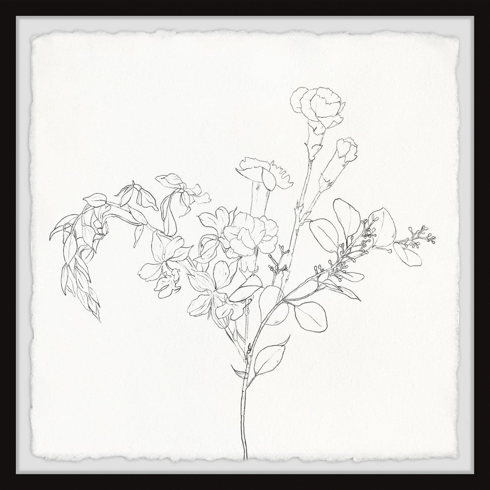 "Flower Bloom" Framed Painting Print, 32x32