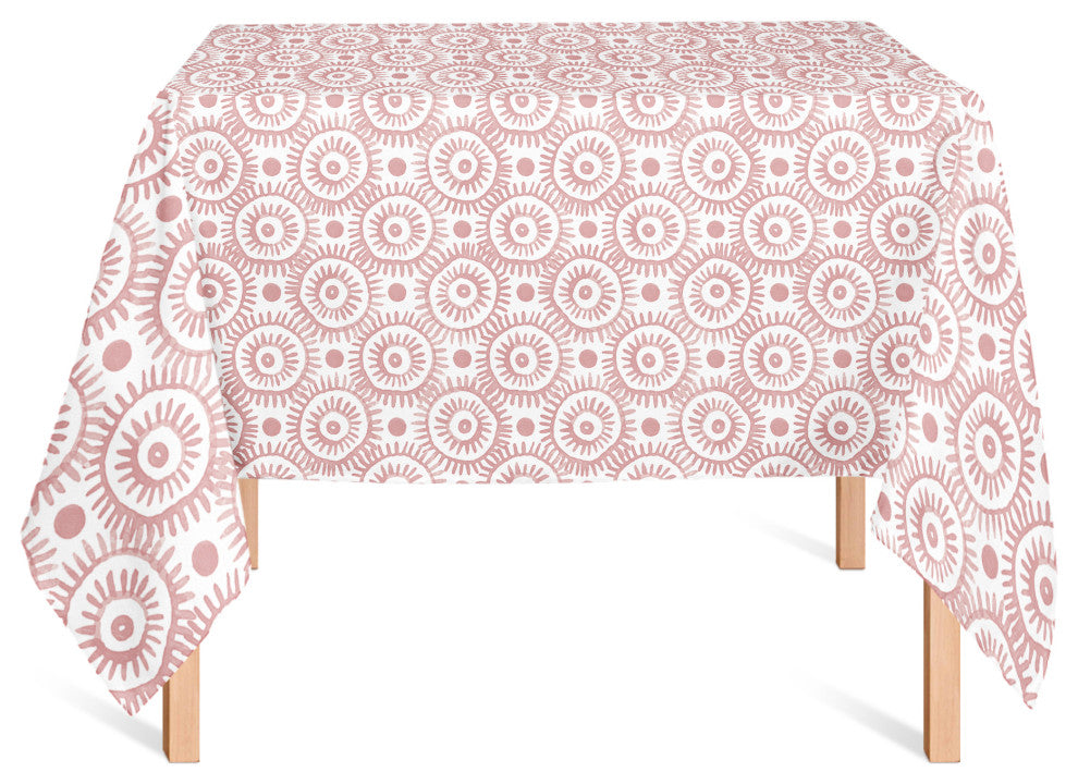 Boho Circles Pink 4 58x58 Tablecloth