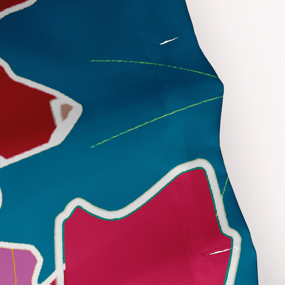 70"Wx73"L Leaf Pile Shower Curtain, Larkspur