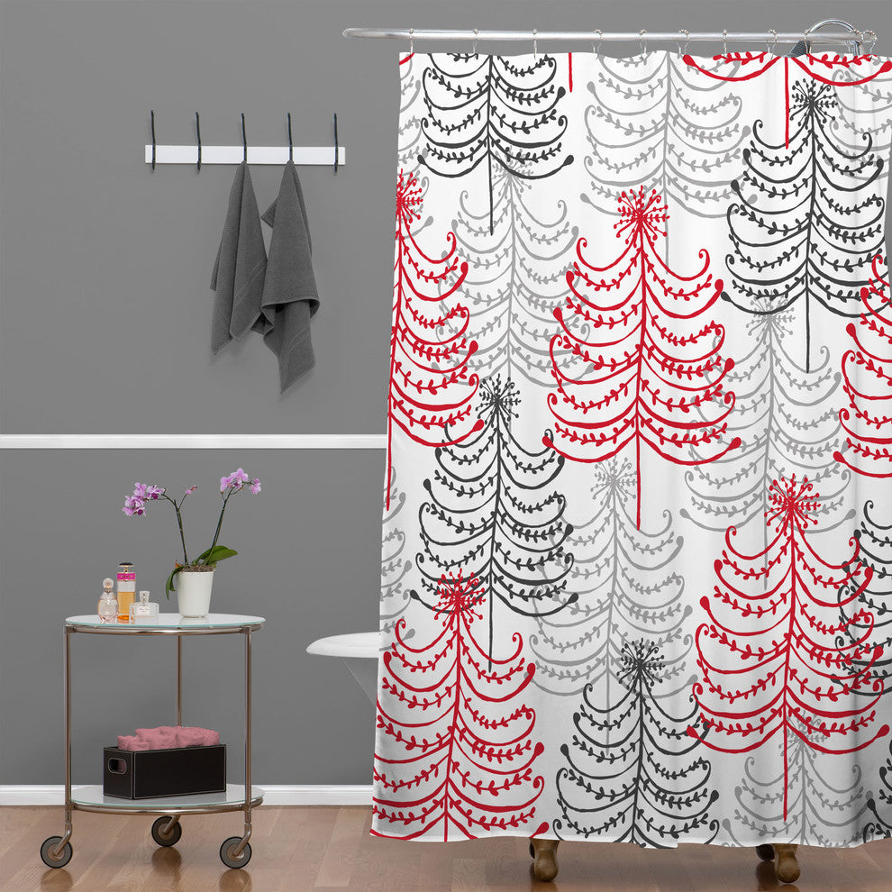 Deny Designs Rachael Taylor Doodle Trees Shower Curtain