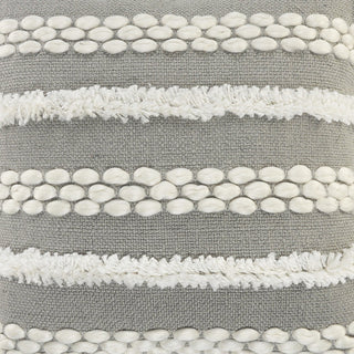 Gray Textured and Tufted Throw Pillow