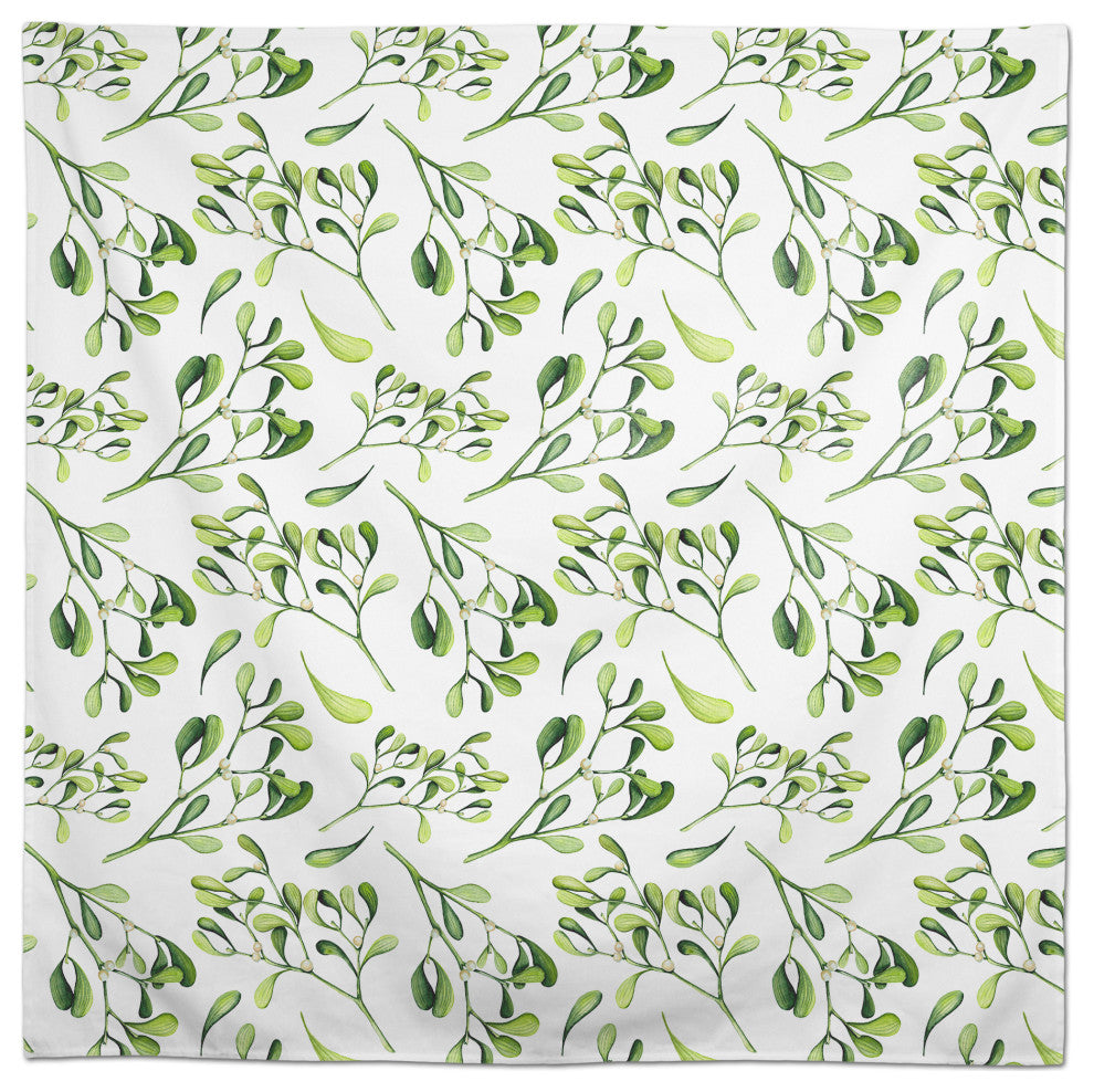 Watercolor Leaves And Berries Green 2 58x58 Tablecloth