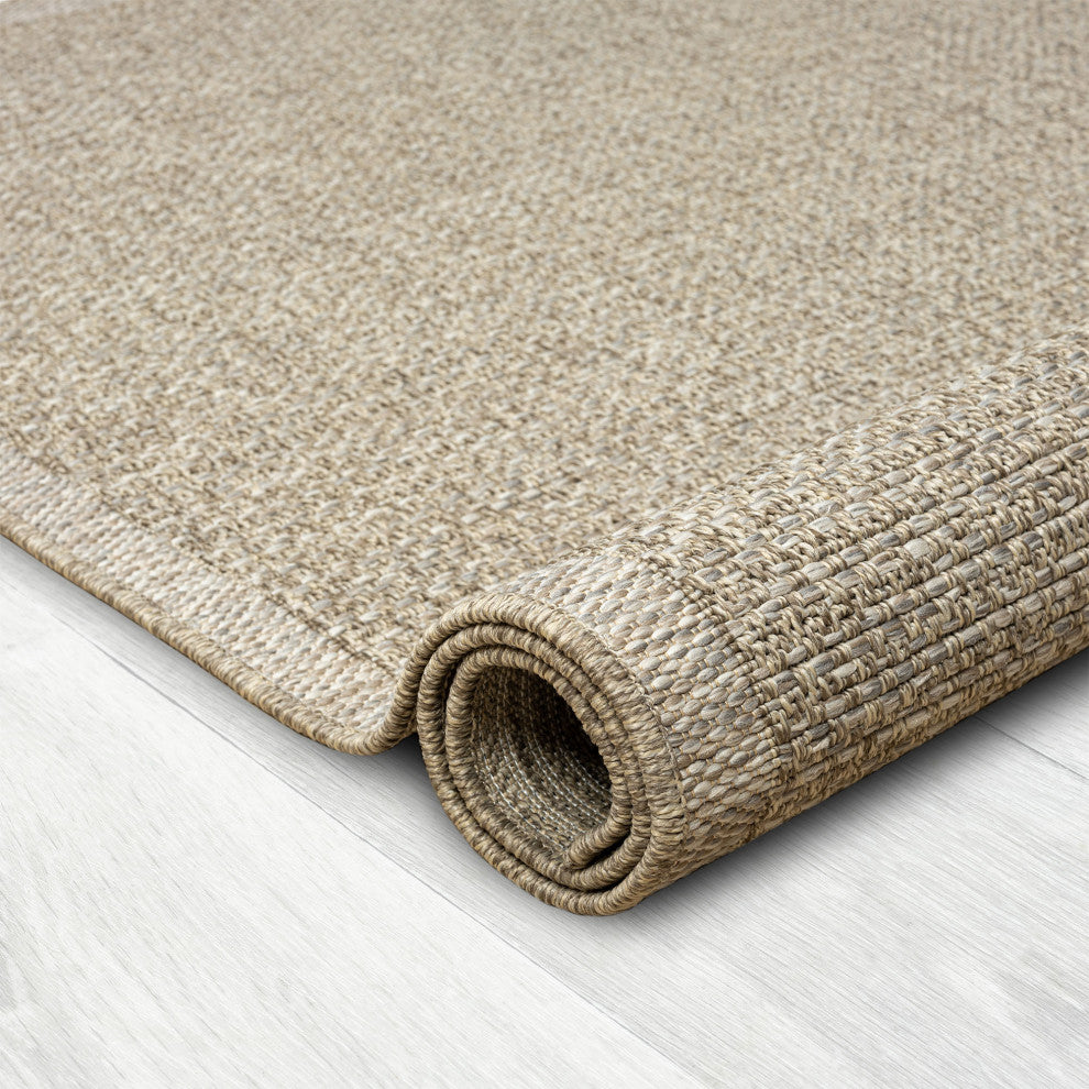 Paolo Modern Solid Brown Indoor Outdoor Area Rug, 2' x 3'