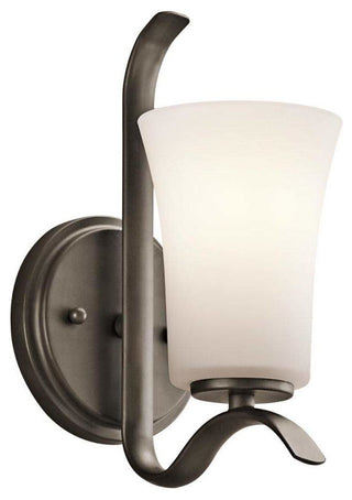 Kichler Armida Wall Sconce 1-Light, Olde Bronze, Satin Etched White