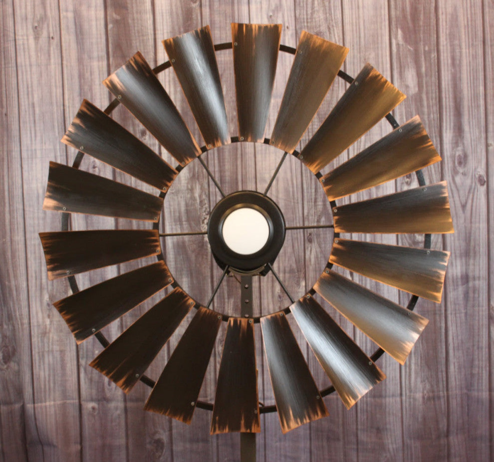 66 Inch Charred Whiskey Barrel Windmill Ceiling Fan | The American